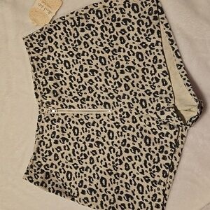 Altar'd State Black and White Leopard Print High-Waist Shorts